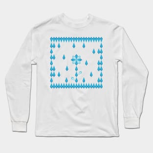 Winter ice blue frozen flower, version one Long Sleeve T-Shirt